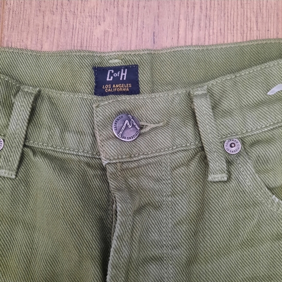 Citizens of Humanity Frayed Green Denim Shorts - Picture 4 of 12